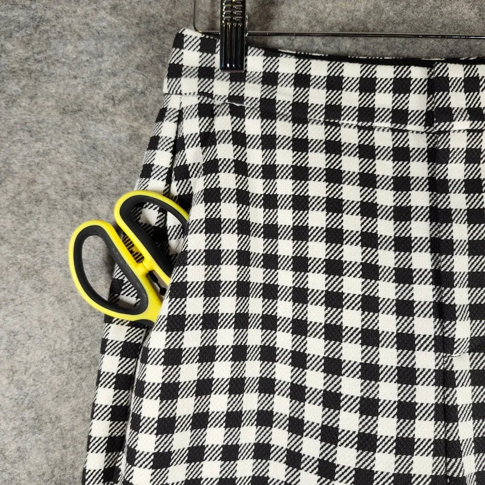 Kate Spade New York Gingham Cropped Pants‎ Women's Size 0 Black White Checkered